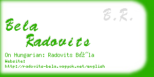 bela radovits business card